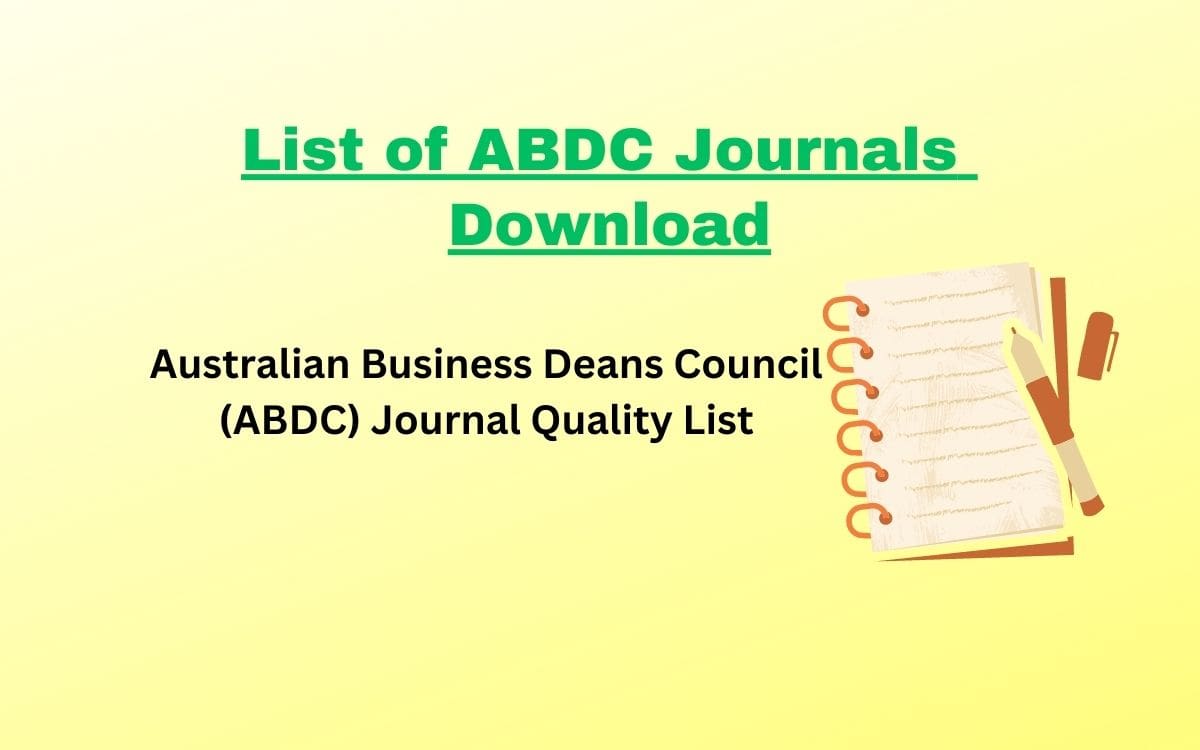 ABDC Journals Quality List Pdf Download - Research Journals